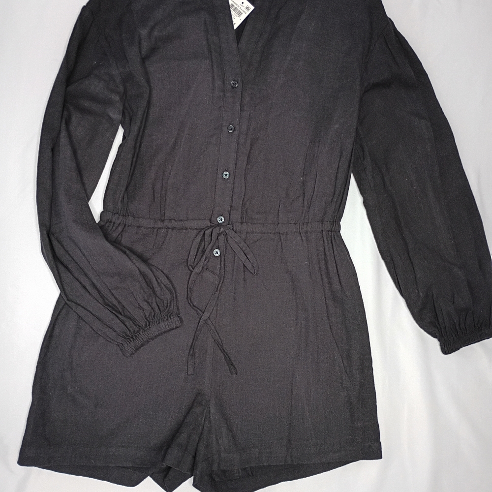 Black Long Sleeve Romper #chic